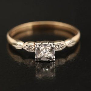 14k Vintage .03 ctw Diamond Engagement Ring